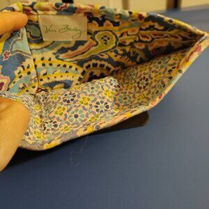 Vera Bradley Retired Capri Blue Pocket Wallet Fold Over Paisley Blue Green
